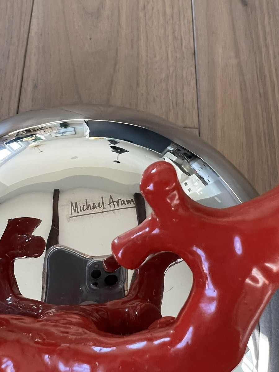 Michael Aram Ocean Coral Red Silver Reef Stainless Steel