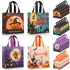 24 PCS Halloween Trick or Treat Bags Non-woven Reusable Tote Halloween Candy ...