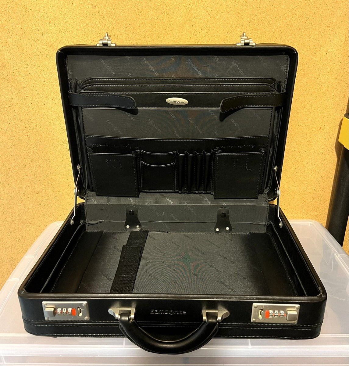 Briefcase Men Samsonite Vachetta Leather Pocket Business Case