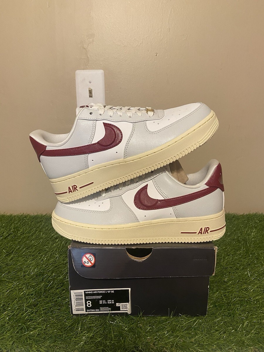 Size Nike Air Force Low '07 SE DV7584-001 Just Do It Photon Dust Team  Red W