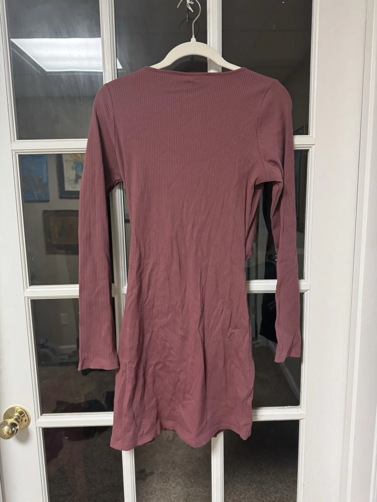 UNDERCOVER Abito Victorias Secret rosa manica lunga ritagliato a costine grande nuovo con etichette