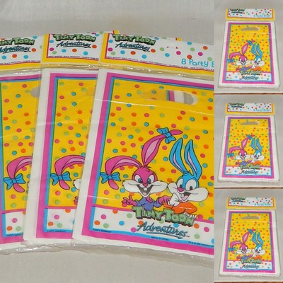 VINTAGE 1992 TINY TOON ADVENTURES BABS & BUSTER PARTY BAGS 3 BAGS OF 8 COUNT