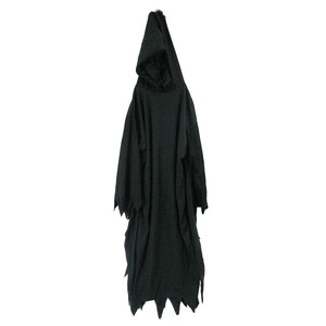 black hooded robe with sleeves
