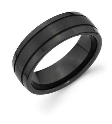 Vatertag Geschenk schwarz Keramik 7 mm bequeme Passform Mode oder Ehering Ring