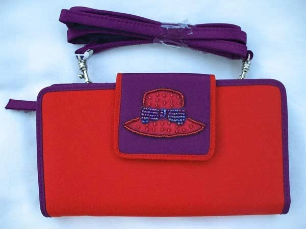 Nuevo Bolso de Hombro Avon Vintage Años 80 90 Y2K Cartera Identificación/Tarjeta/Chequera Organizador Rojo Foto 2 de 4