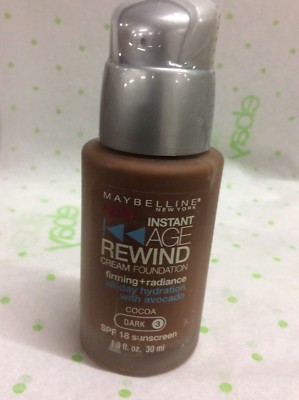 Maybelline Instant Age Rewind Foundation COCOA (DARK-3) Silver Pump Cap.