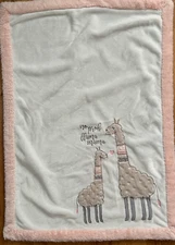 Levtex Baby Imani Lovey No Prob Llama Mama Plush Blanket 27x36 Nursery Bedding