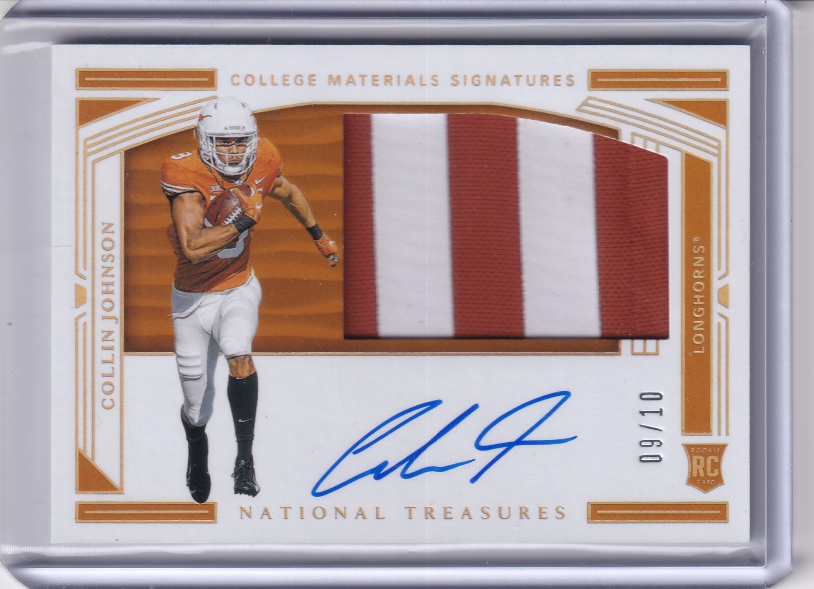 Collin Johnson Panini National Treasures Collegiate #125 College Materials Signatures-Gold