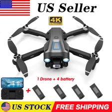 2024 New RC Drone With 4K HD Camera WiFi FPV Foldable Quadcopter + 4 Batteries