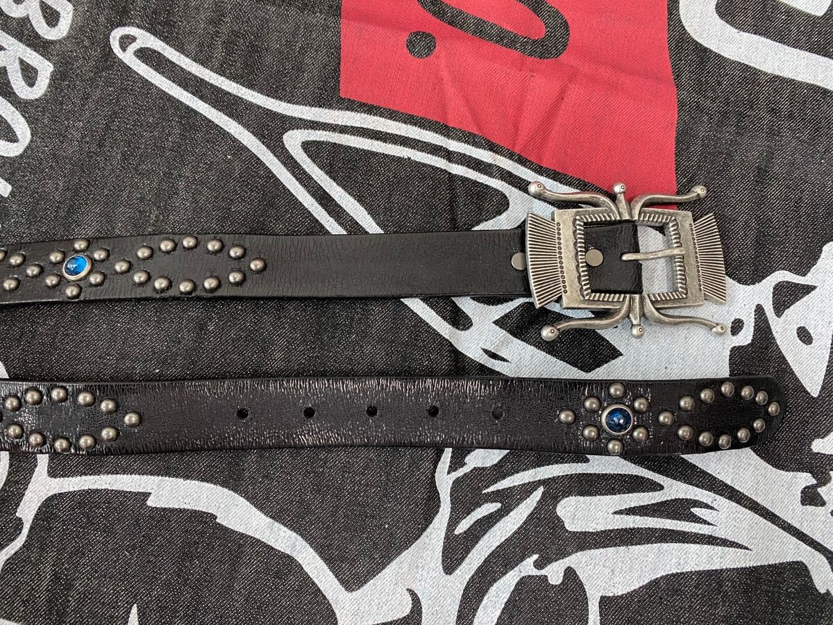 RRL Double RL Distressed Studded Leather Western Belt | eBay RRL Double RL Distressed Studded Leather Western Belt | eBay