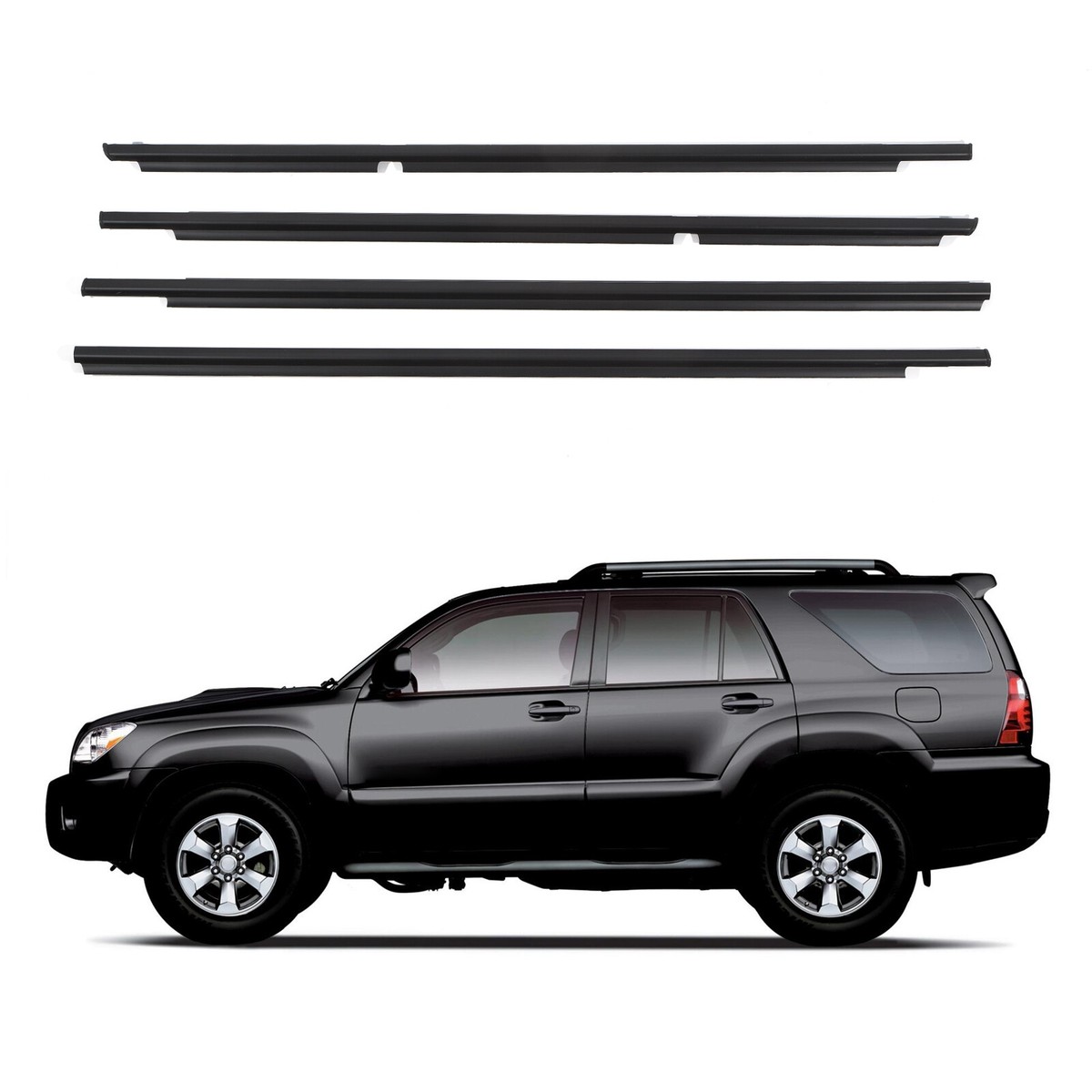 4Pcs Outer Window Weatherstrip Molding Trim Seals For 2003-2009