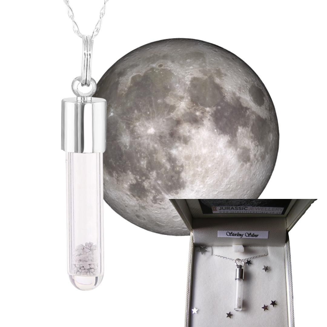 IMPRESIONANTE Collar Polvo Luna -¡Lleva una pieza real de la Luna!- Forma de tubo.