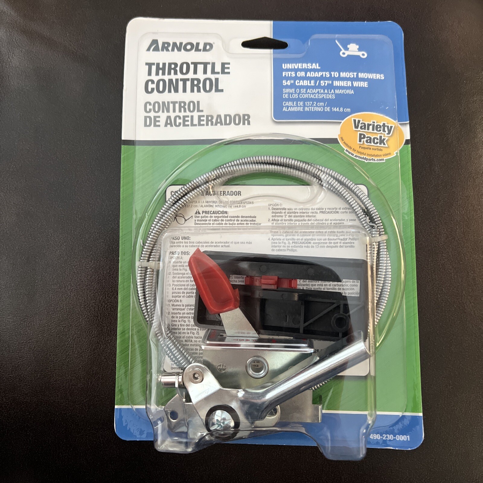 Arnold Universal Throttle Control & Cable With 3 Styles of Lever