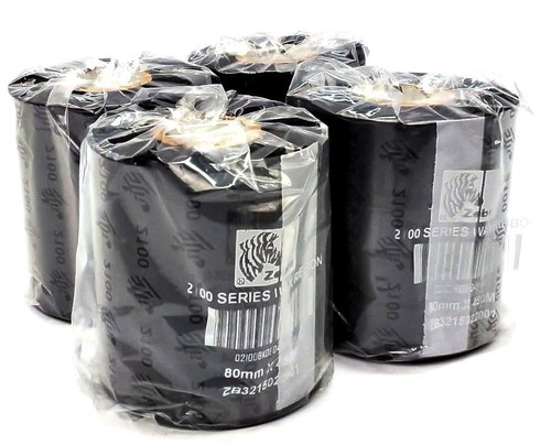 Zebra Wachsbänder 110 mm x 450 m 2100 Serie schwarz 02100BK11045 Original - 4 Rollen - Bild 2 von 7