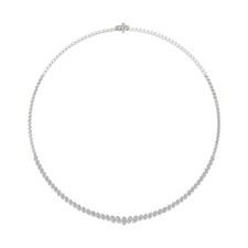 Sterling Silver 2Ct Natural Diamond Composite Tennis Necklace 18" For Women