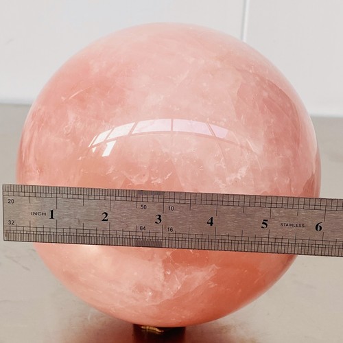 Sfera di Quarzo Rosa Naturale Sfera di Cristallo Reiki Guarigione 7620G - Foto 12 di 12