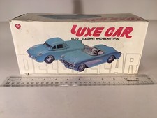 Vintage Luxe Car Tin Metal Friction 1957 Corvette Friction Car - Black MF-329