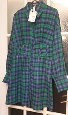 Womans Dress Blue Green Check Size 10 with tags