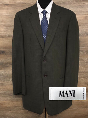 MANI Giorgio Armani Men's Wool Brown Green 2-Button Blazer Sport Coat Jacket 41L