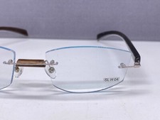 Echt Horn Brille Damen Rechteckig Randlos Braun Horn H 04 groß