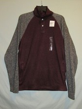 NWT Sonoma Supersoft Sweater Fleece 1/4 Snap Pullover Medium Mock Neck Pockets