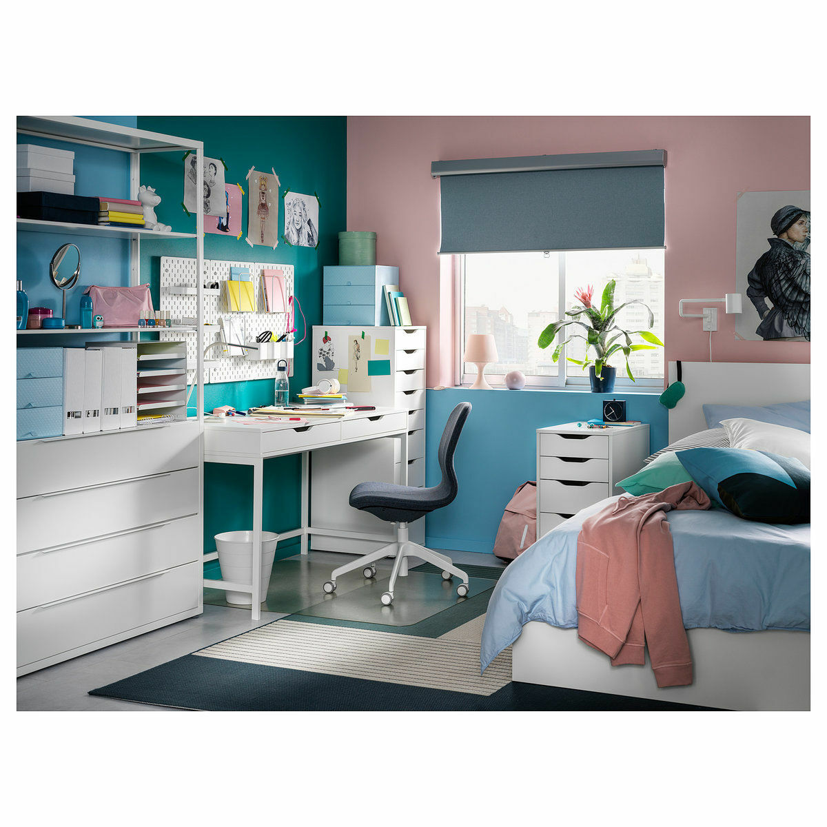 IKEA ALEX 白 ALEX アレクス デスク, ホワイト, 132x58 cm - IKEA