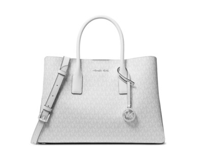 #ad MICHAEL KORS Ruthie monogram logo large satchel crossbody bag Optic white