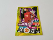 MASON GREENWOOD 2020-21 Topps Rising Star Gold Foil Match Attax Rookie Card RS9. rookie card picture