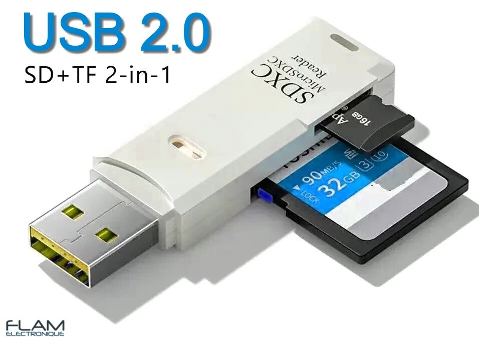 6-in-1 Lecteur de Carte d'identité e ID Sart Card USB ID Adaptateur
