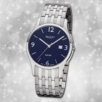 Armbanduhr Quarz Metall silber GM-1616 Herren Uhr Regent