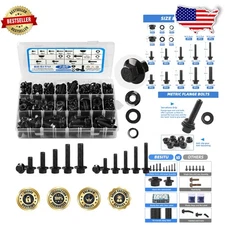280pc Metric Flange Bolt Set M6 M8 M10 Black Galvanized 10.9 Grade Steel