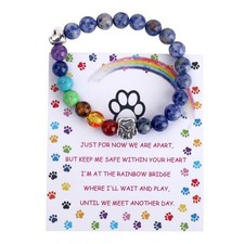 Unijew Pet Memorial Gifts, Rainbow Bridge Bracelet for Beloved Dog Cat