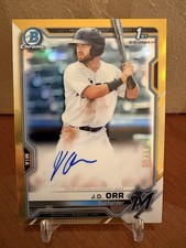 2021 Bowman Chrome Prospects Autographs J.D. Orr Gold Refractor /50