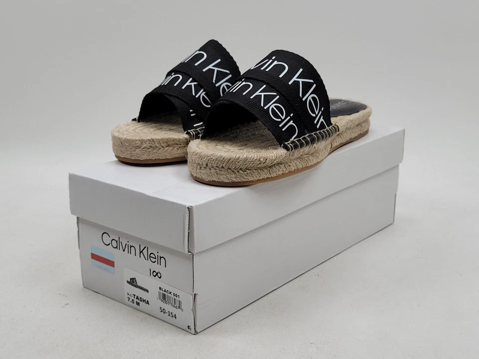 Женские черные туфли-эспадрильи Calvin Klein Tasha размер 7,5 М без шнурков с открытым носком - Изображение 2 из 4