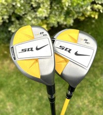 Nice Nike SQ Sumo #2 Hybrid and #3 wood - stiff graphite shafts 