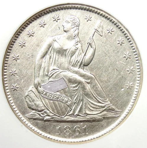 1861-O Seated Liberty Confederate 50C Half Dollar Uncirculated