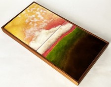MID CENTURY MODERN ENAMEL METAL WALL ART 21 x...