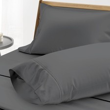 1000 TC Egyptian Cotton King Pillow Cases Set of 2 - Dark Grey