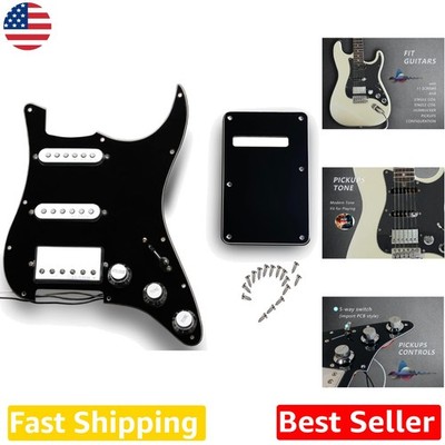 Loaded SSH Strat Pickguard Black Alnico V Pickups Wax Potted 500k Pots
