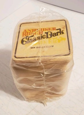 100 Vintage Budweiser Anheuser Busch Classic Dark Beer Tan Coaster Bar Pub