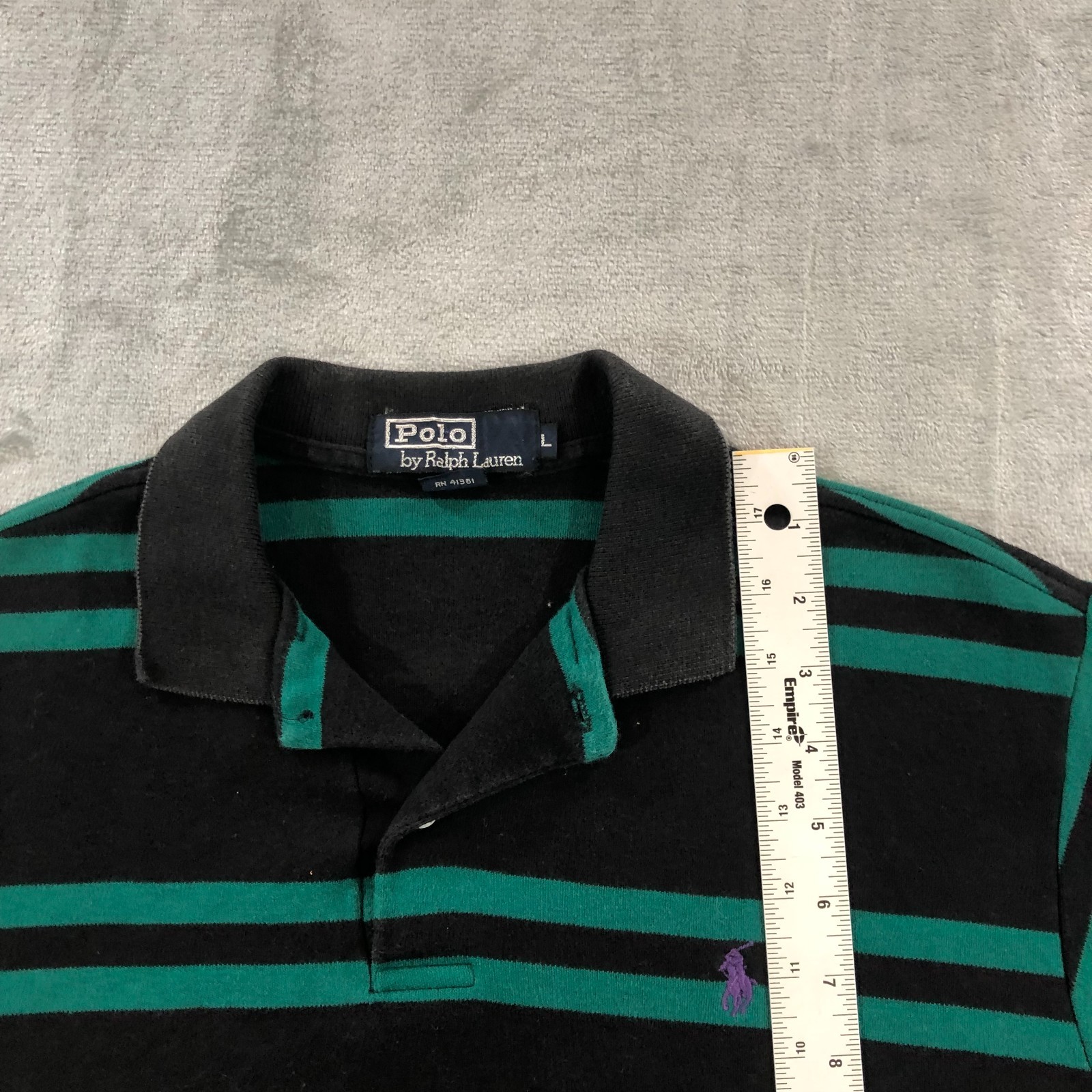 vtg polo ralph lauren polo shirt mens M/L green black kanye west USA image 9