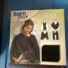 Born Free Bliss Nursing Scarf Black 100 Cotton NiP