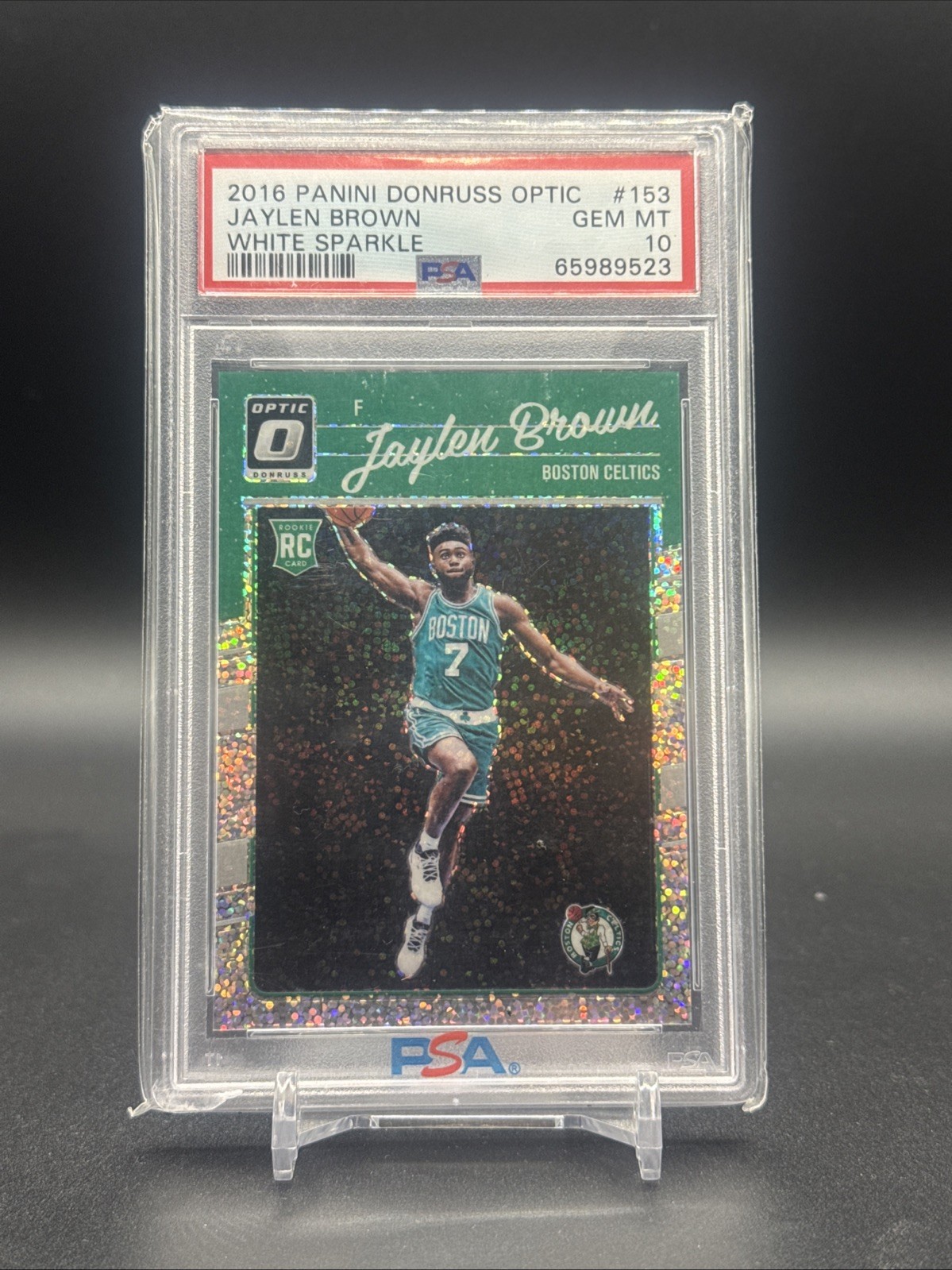 Jaylen Brown 2016 Donruss Optic White Sparkle Rookie PSA 10