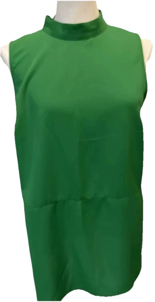 NINE WEST Women’s Sleeveless Blouse Lined Green Size Large Side Slits EUC A6 - Image 2 of 4