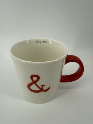 Starbucks YOU & ME 12 fl oz Red White Coffee Cup Mugs 2012 Valentine Sweetheart