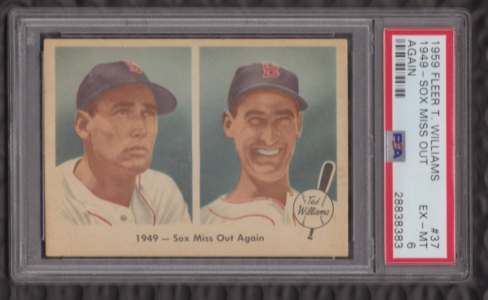1959 Fleer Ted Williams Sox Miss Out Again #37 Red Sox PSA 6