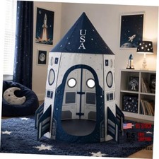 Rocket Ship for Kids, 43 x 61 in Spaceship Playhouse - Play Tent Starry Navy
