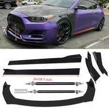 For Hyundai Veloster Front Bumper LipS Chin Spoiler Splitter Body Kit+Side Skirt