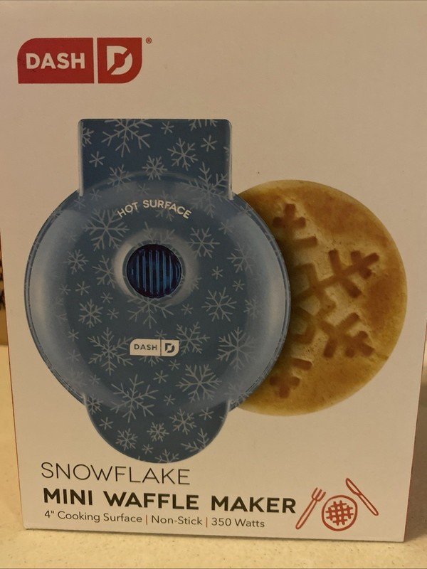 Dash 4 In. Snowflake-Print Mini Waffle Maker DMF001BS Dash DMF001BS 850015418143