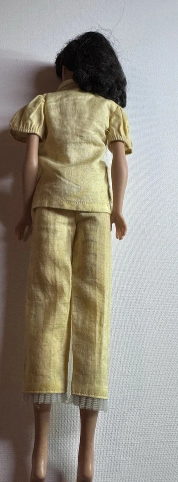 Vintage Mattel’s Brunette Ponytail #4 Barbie Yellow Pajamas GC - Image 2 of 4